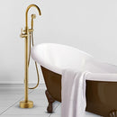 GobekUsa Antique Brass Tub Faucet Swivel Spout Filler Hot Cold Mixer Tap
