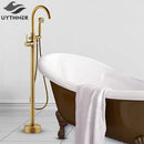 GobekUsa Antique Brass Tub Faucet Swivel Spout Filler Hot Cold Mixer Tap