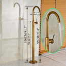 GobekUsa Antique Brass Tub Faucet Swivel Spout Filler Hot Cold Mixer Tap