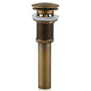 Engraved antique brass vessel sink drain bathroom accessory by Decorbites