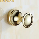 Vintage antique brass wall clothes rack hook for bathroom robe hanger by Decorbites