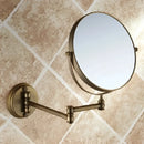 GobekUsa Antique Brass Wall Mirror 3x Magnification 8" Round Dual Side Folding Makeup Mirror