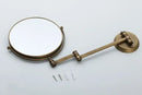 GobekUsa Antique Brass Wall Mirror 3x Magnification 8" Round Dual Side Folding Makeup Mirror