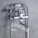 GobekUsa Antique Brass Wall Mount Bath Shower Mixer Tap with 30cm Spout Rotation