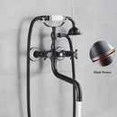 GobekUsa Antique Brass Wall Mount Bath Shower Mixer Tap with 30cm Spout Rotation