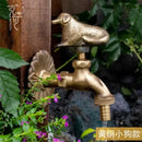 GobekUsa Antique Brass Wall Mount Garden Faucet for Kindergarden, Animal Design