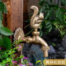 GobekUsa Antique Brass Wall Mount Garden Faucet for Kindergarden, Animal Design