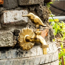 GobekUsa Antique Brass Wall Mount Garden Faucet for Kindergarden, Animal Design
