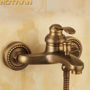 GobekUsa Antique Brass Wall Mount Hand Held Shower Head Kit