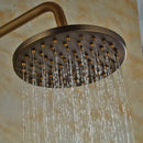 GobekUsa Antique Brass Wall Mount Shower Faucet with Hand Shower, 8" Rain Shower Head