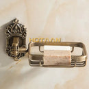 Antique brass scrollwork soap basket bathroom wall mount by Decorbites
