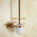 GobekUsa Antique Brass Wall Mount Toilet Brush Holder - Bathroom Accessories Set