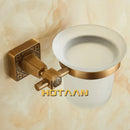 GobekUsa Antique Brass Wall Mount Toilet Brush Holder - Bathroom Accessories Set