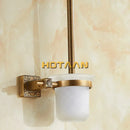 GobekUsa Antique Brass Wall Mount Toilet Brush Holder - Bathroom Accessories Set