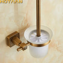 GobekUsa Antique Brass Wall Mount Toilet Brush Holder - Bathroom Accessories Set