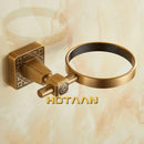 GobekUsa Antique Brass Wall Mount Toilet Brush Holder - Bathroom Accessories Set