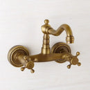 GobekUsa Antique Brass Wall Mounted Shower Faucet Hot Cold Mixer Faucet