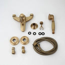 GobekUsa Antique Brass Wall Mounted Shower Faucet Set with Hand Shower Head