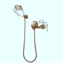 GobekUsa Antique Brass Wall Mounted Shower Faucet Set with Hand Shower Head