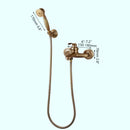 GobekUsa Antique Brass Wall Mounted Shower Faucet Set with Hand Shower Head