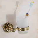 GobekUsa Antique Brass Wall Mounted Toothbrush Holder for Bathroom Décor