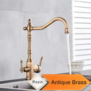GobekUsa Antique Brass Water Filtration Kitchen Faucet, Lead-Free Drinking Sink Faucet
