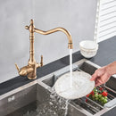 GobekUsa Antique Brass Water Filtration Kitchen Faucet, Lead-Free Drinking Sink Faucet