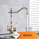 GobekUsa Antique Brass Water Filtration Kitchen Faucet, Lead-Free Drinking Sink Faucet