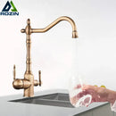 GobekUsa Antique Brass Water Filtration Kitchen Faucet, Lead-Free Drinking Sink Faucet