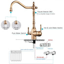 GobekUsa Antique Brass Water Filtration Kitchen Faucet, Lead-Free Drinking Sink Faucet