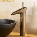 GobekUsa Antique Brass Waterfall Basin Faucet Mixer Tap for Bathroom Sink