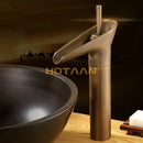 GobekUsa Antique Brass Waterfall Basin Faucet Mixer Tap for Bathroom Sink