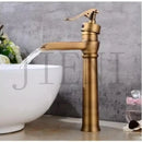 GobekUsa Antique Brass Waterfall Basin Faucet with Art Design Handle