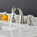 GobekUsa Antique Bronze 3 Hole Widespread Basin Faucet, Hot/Cold Mixer Tap