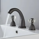 GobekUsa Antique Bronze 3 Hole Widespread Basin Faucet, Hot/Cold Mixer Tap