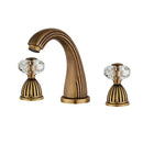 GobekUsa Antique Bronze 3 Hole Widespread Basin Faucet, Hot/Cold Mixer Tap