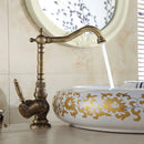 GobekUsa Antique Bronze Basin Faucet, Single Handle Deck Mounted Mixer Tap, High Quality