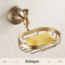 GobekUsa Antique Bronze Brass Crystal Soap Dish Basket Bathroom Accessories