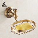 GobekUsa Antique Bronze Brass Crystal Soap Dish Basket Bathroom Accessories