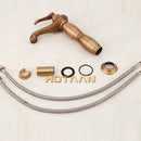 GobekUsa Antique Bronze Tall Basin Faucet - Luxury Europe Style Solid Copper Mixer