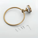 Antique bronze floral ceramic towel ring – bathroom wall holder by Decorbites