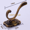Ornate antique bronze wall hooks bathroom scrollwork rack by Decorbites