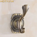 Ornate antique bronze wall hooks bathroom scrollwork rack by Decorbites