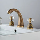 GobekUsa Antique Bronze Widespread Basin Faucet 3 Hole Mixer - Hot/Cold Water Tap