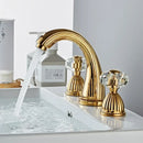 GobekUsa Antique Bronze Widespread Basin Faucet 3 Hole Mixer - Hot/Cold Water Tap