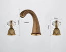GobekUsa Antique Bronze Widespread Basin Faucet 3 Hole Mixer - Hot/Cold Water Tap