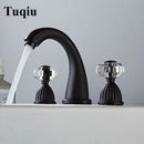 GobekUsa Antique Bronze Widespread Basin Faucet 3 Hole Mixer - Hot/Cold Water Tap