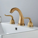 GobekUsa Antique Bronze Widespread Basin Faucet with Double Handles