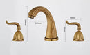 GobekUsa Antique Bronze Widespread Basin Faucet with Double Handles
