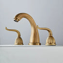 GobekUsa Antique Bronze Widespread Basin Faucet with Double Handles
